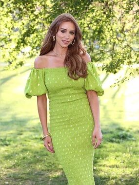 NWT Never Fully Dressed Olive Jojo Dress with Gold Fleck Sz S